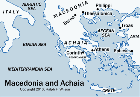 Map of Macedonia and achaia